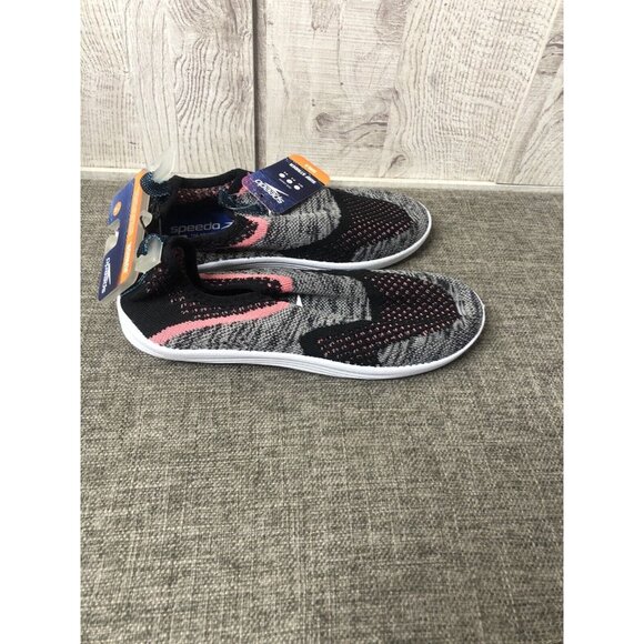 Girls Speedo Heather Gray Black Pink Surf Strider Water Shoes Junior Size M 2-3 - Picture 2 of 9